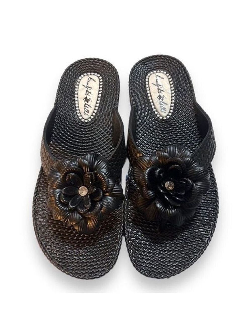 Beverly Hills Polo Hills Polo Club Floral Black Sandals Women’s Size 7